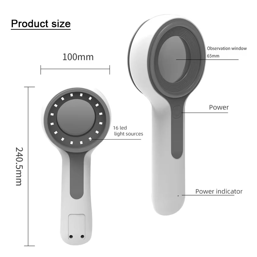 NEW Woods Lamp Skin Analyzer for Skin UV Magnifying for Beauty Facial Testing Wood Lamp Light Skin Analysis Detection Skin Care