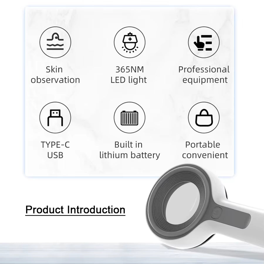 NEW Woods Lamp Skin Analyzer for Skin UV Magnifying for Beauty Facial Testing Wood Lamp Light Skin Analysis Detection Skin Care